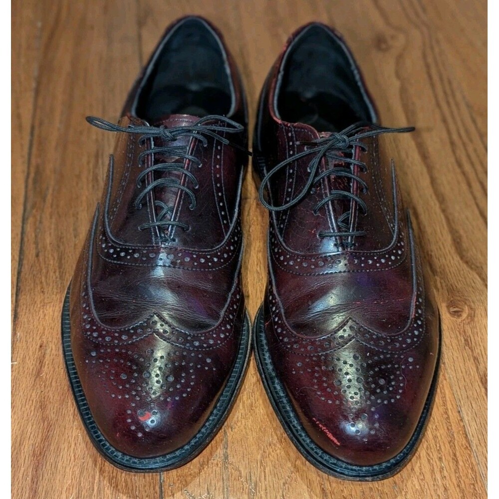 Dexter Classic Burgundy Leather Wingtip Oxfords Dress Shoes Mens 10M Made In USA